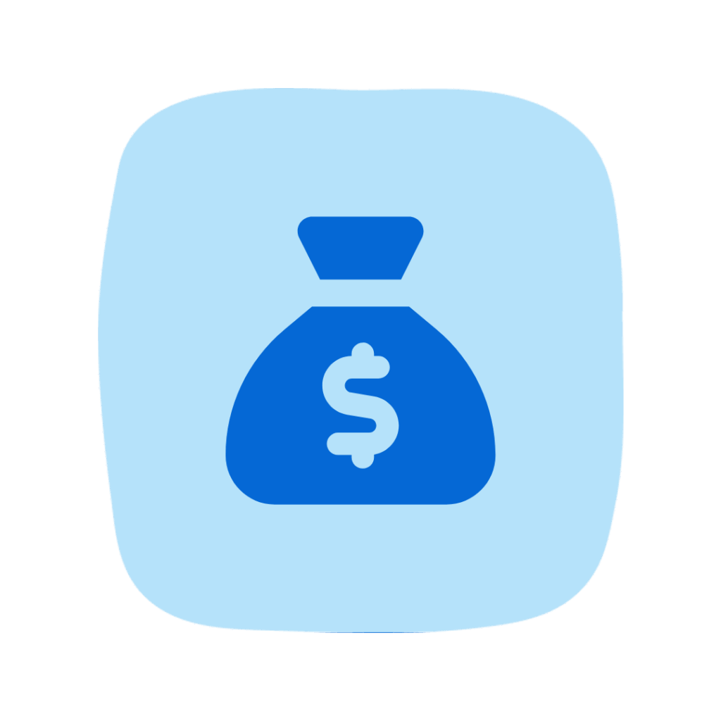 An icon showing a bag of money